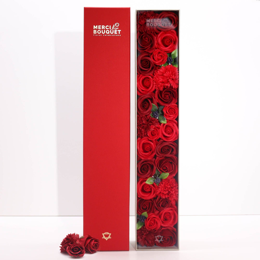 Extra Long - Classic Red Roses - Ditzy Petunia