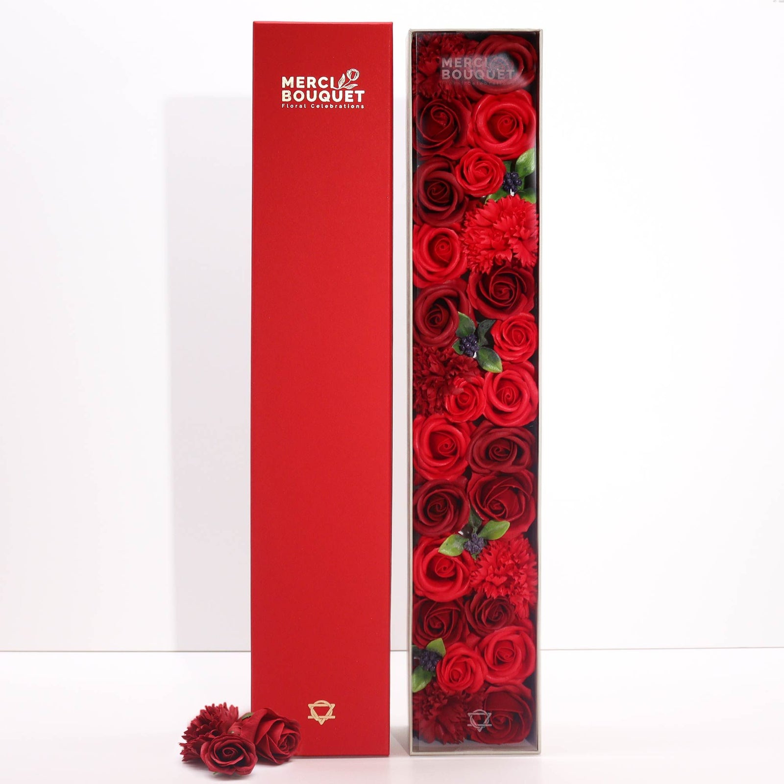Extra Long - Classic Red Roses - Ditzy Petunia