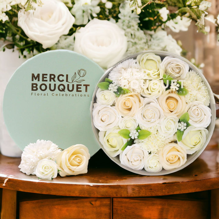 Round Box - Wedding Blessings - White &amp; Ivory - Ditzy Petunia
