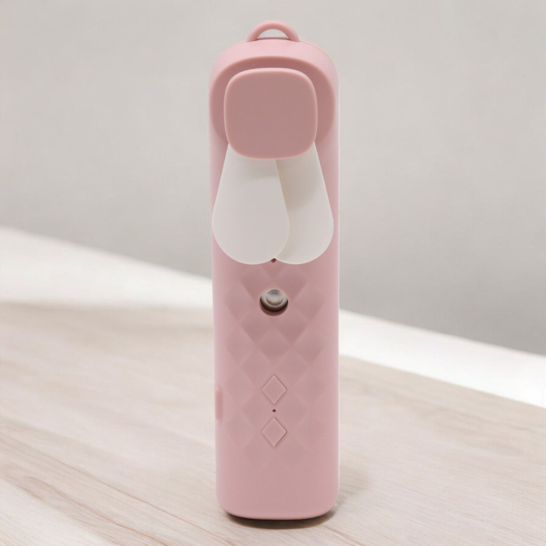 Pink Nano Mist Face Fan &amp;  Spray - USB chargable - Ditzy Petunia
