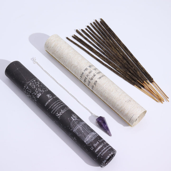 Ancient Witch Spell Incense - Seduction - Amethyst Pendulum - Ditzy Petunia