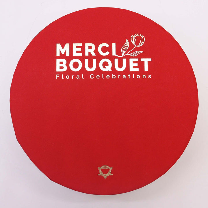 Round Box - Classic Red Roses - Ditzy Petunia