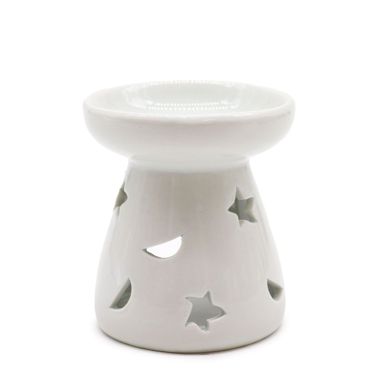 Small Classic White Oil Burner - Moon & Star - Ditzy Petunia
