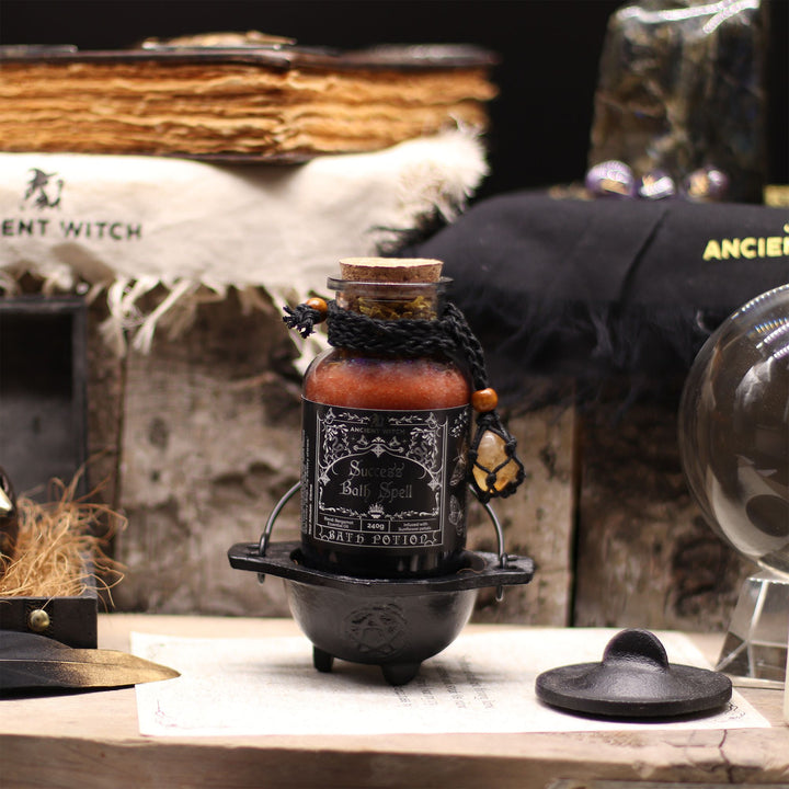 Ancient Witch Bath Spell Potion &amp; Citrine Crystal Amulet - Success - Ditzy Petunia