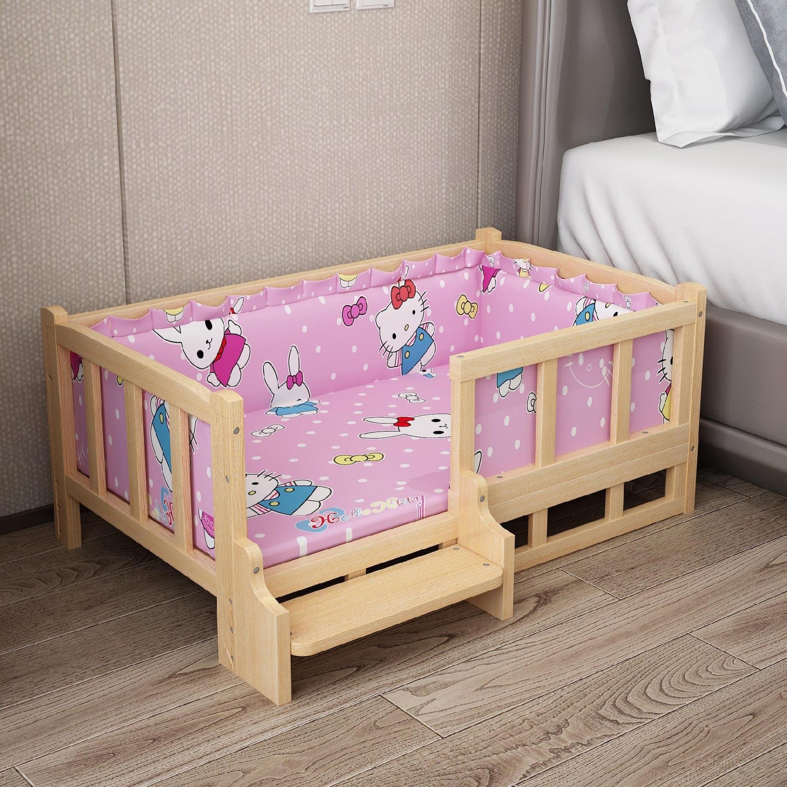 Bed Summer Wooden Wooden Bed Pet Dog Bed - Ditzy Petunia